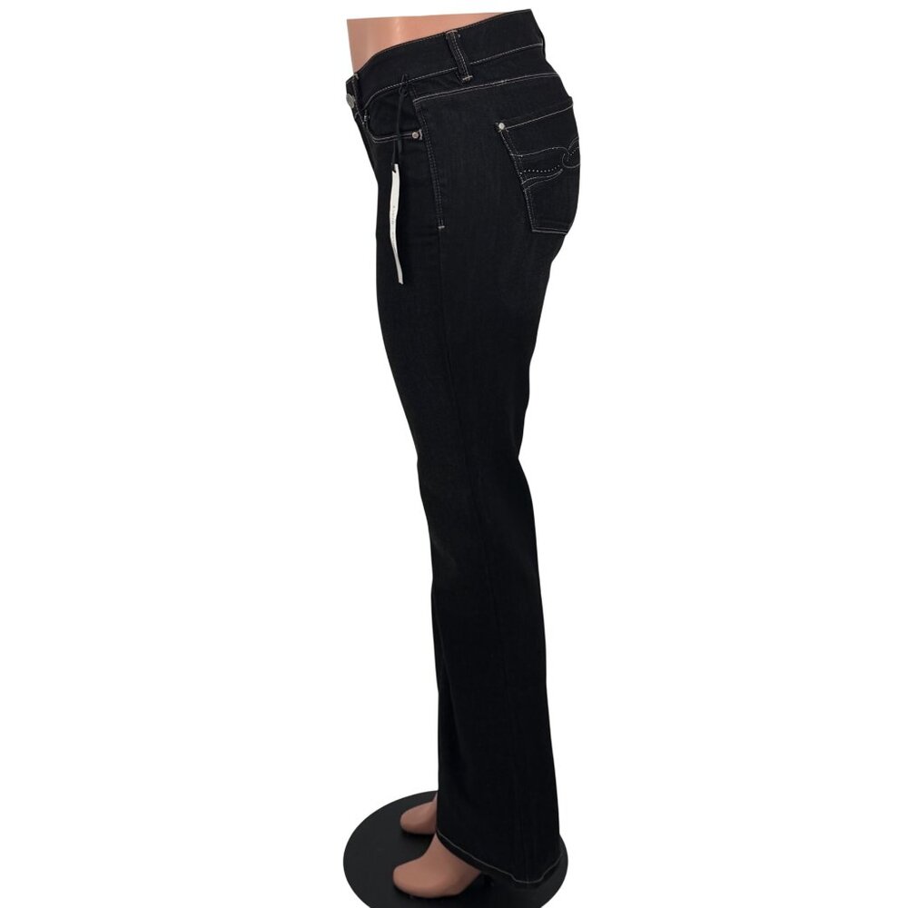 NWT White House Black Market Black Rhinestone Flare Jeans 4 | Indie Sleaze Retro - Picture 4 of 16